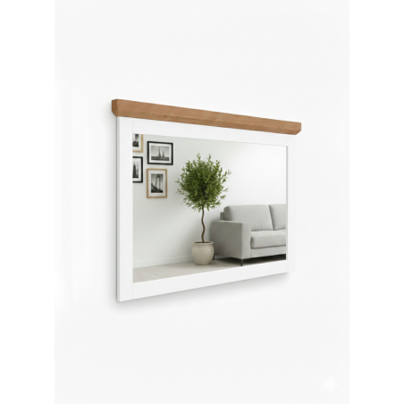 Rama Oglinda Alpina, Vopsit Alb, Furniruit, 110 Cm-01