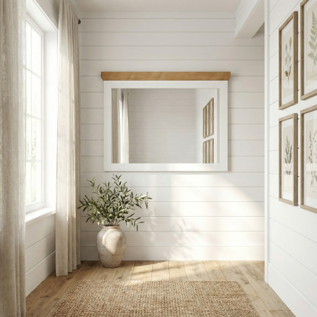 Rama Oglinda Alpina, Vopsit Alb, Furniruit, 110 Cm-01