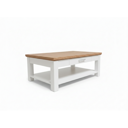 Masa Cafea Alpina, Alb Si Natur, Furniruita, 115 x 70 Cm-01