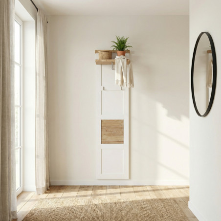 Cuier Ingust Cu Polita Alpina, Vopsit Alb, Furniruit, 43 Cm-01