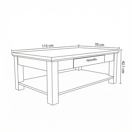 Masa Cafea Alpina, Alb Si Natur, Furniruita, 115 x 70 Cm-01