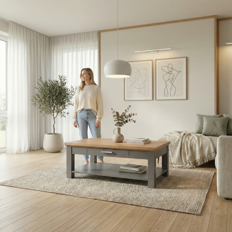 Masa Cafea Alpina Graphit Matt, Natur, Furniruita, 115 x 70 Cm-01
