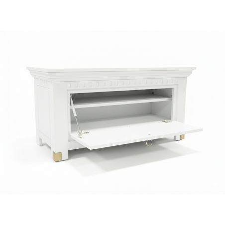 Comoda Pantofi Saint Tropez Alb, Vopsit, 111 Cm-01