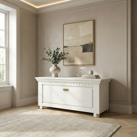 Comoda Pantofi Saint Tropez Alb, Vopsit, 111 Cm-01