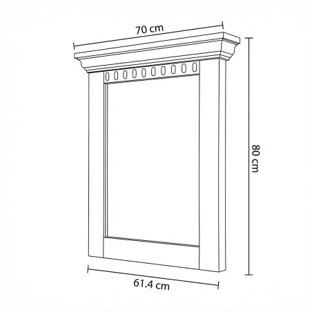 Rama Oglinda Saint Tropez Alb, Vopsit 70 Cm-01