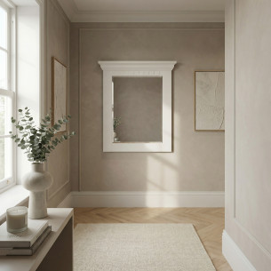 Rama Oglinda Saint Tropez Alb, Vopsit 70 Cm