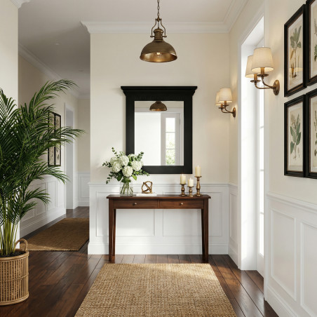 Rama Oglinda Saint Tropez Negru, Vopsit 70 Cm-01