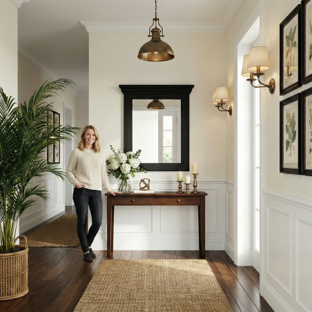 Rama Oglinda Saint Tropez Negru, Vopsit 70 Cm-01