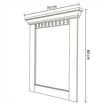 Rama Oglinda Saint Tropez Negru, Vopsit 70 Cm-01