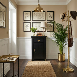 Comoda Cu 1 Usa Si 1 Sertar Saint Tropez Negru, Vopsit, 77.8 Cm