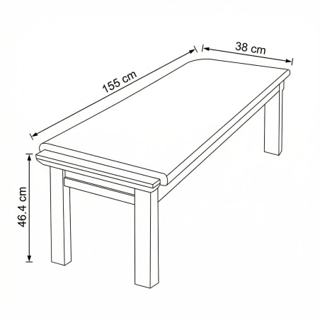 Banca Thuxon Alb, RUBENS7514 Furniruit 155 Cm-01