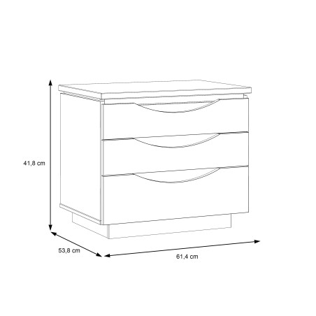 Noptiera 3 Sertare Unbound, Riviera Oak Si Uni Wolfram Grey, 61.4 Cm-01