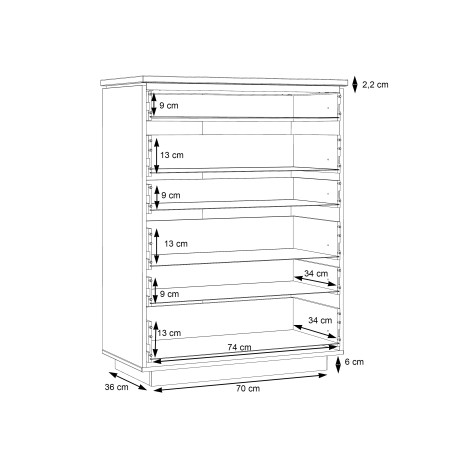 Comoda 6 Sertare Unbound, Unbound, Riviera Oak Si Uni Wolfram Grey, 81.4 Cm-01