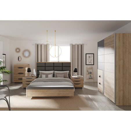 Pat Unbound Cu Dimensiune Saltea 150 x 190 Cm, Capatai Inclus si Somiera RabatabilaRiviera Oak Si Uni Wolfram Grey-01