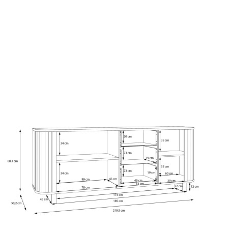 Bufet Cu 3 Usi Si 3 Sertare Forest, 219.5Cm-01