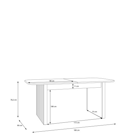 Masa Extensibila Forest, 180 x 76.9 x 90 Cm-01