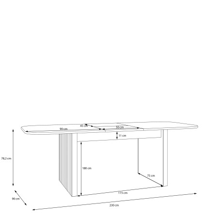 Masa Extensibila Forest, 180 x 76.9 x 90 Cm-01