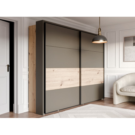 Dulap 2 Usi Culisante Tissint, Artisan Oak, 270 Cm-01