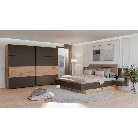 Dulap 2 Usi Culisante Tissint, Artisan Oak, 270 Cm-01