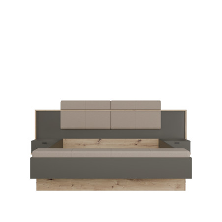 Pat Cu 2 Noptiere Tissint Dimensiunie Saltea 180 x 200 Cm, Artisan Oak-01