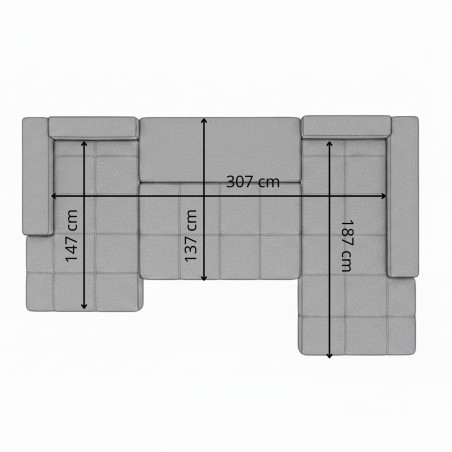 Coltar U Extensibil Otis Dreapta, 6 Locuri, Lada Depozitare, Cremona 24, 357 Cm-01