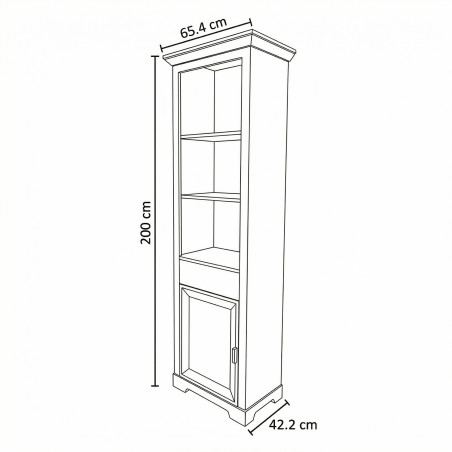 Bibioteca Cu 1 Usa Si 1 Sertar Verona Kashmir, 65.4 Cm-01