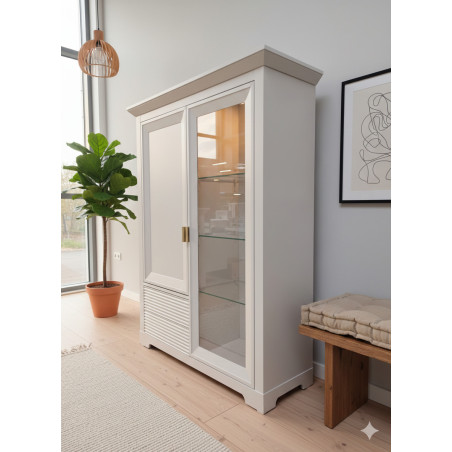 Comoda Bar Verona Kashmir Latime 112.1 cm, Alb, Mobila Living, Sertare Push To Open, Inchidere Silentioasa Usi-01