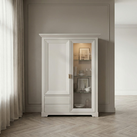 Comoda Bar Verona Kashmir Latime 112.1 cm, Alb, Mobila Living, Sertare Push To Open, Inchidere Silentioasa Usi-01