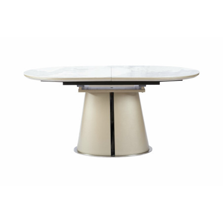 Masa Extensibila Bespin, Alb Si Beige 160/260 x 90 x 76 Cm-01