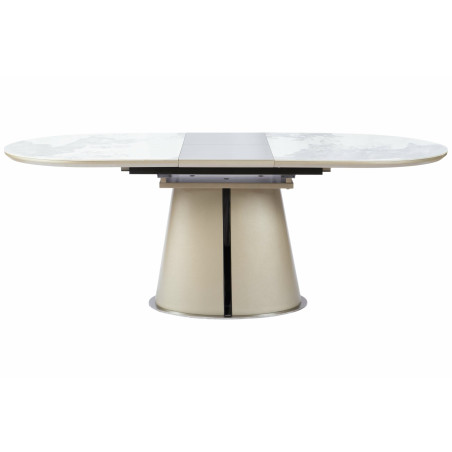 Masa Extensibila Bespin, Alb Si Beige 160/260 x 90 x 76 Cm-01