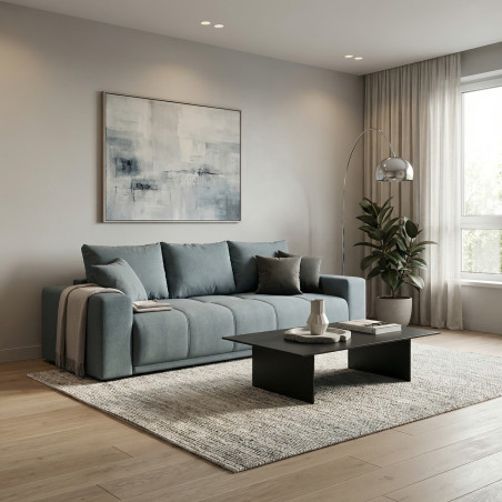 Canapea Extensibila Otis, 3 locuri, Lada Depozitare, Gri Albastrui, 240 Cm-01