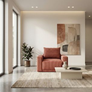 Fotoliu fix Otis, Burgundy deschis, 110 Cm