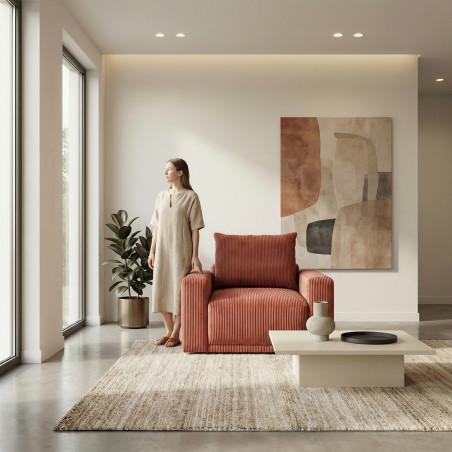 Fotoliu fix Otis, Burgundy deschis, 110 Cm-01