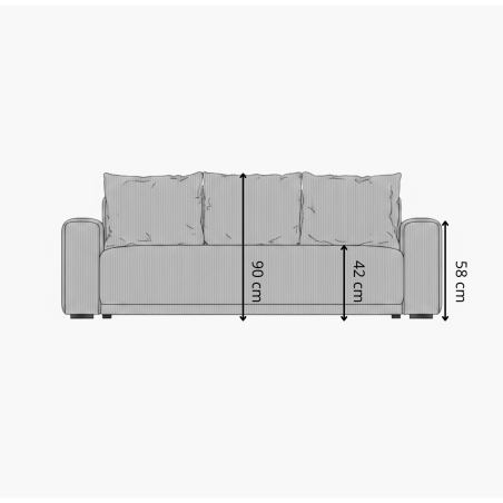 Canapea Extensibila Otis, 3 locuri, Lada Depozitare, Gri Inchis, 240 Cm-01