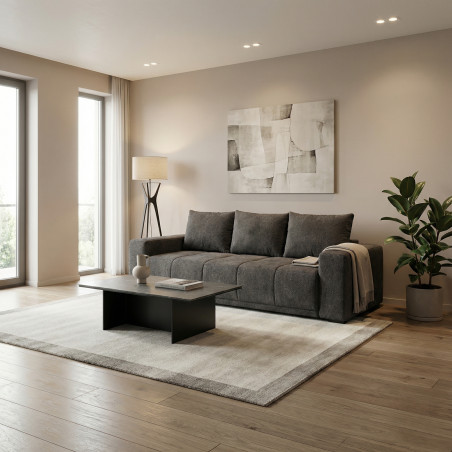 Canapea Extensibila Otis, 3 locuri, Lada Depozitare, Gri Inchis, 240 Cm-01