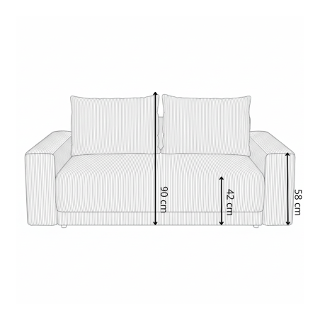 Canapea fixa Otis, 2 locuri, Maro-01