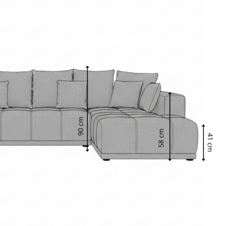 Coltar Extensibil Cu Otoman Dreapta Otis, 5 Locuri, Lada Depozitare, Bej, 280 Cm-01