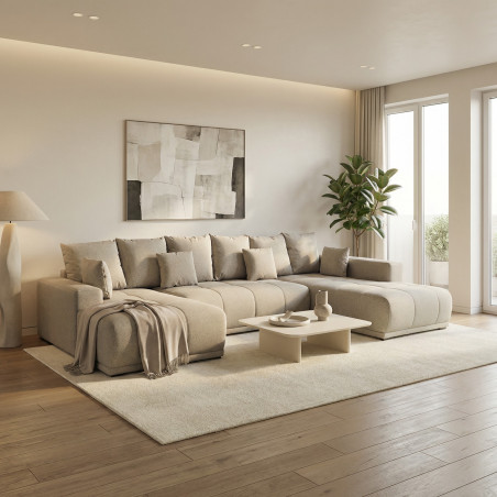 Coltar U Extensibil Otis Dreapta, 6 Locuri, Lada Depozitare, Bej, 357 Cm-01