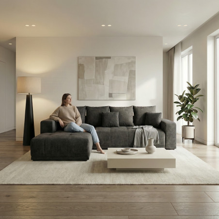 Coltar Extensibil Cu Otoman Stanga Otis, 5 Locuri, Lada Depozitare, Gri Inchis, 280 Cm-01