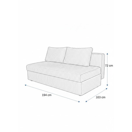 Canapea Extensibila Milo, 3 Locuri, Lada Depozitare, Crem-01