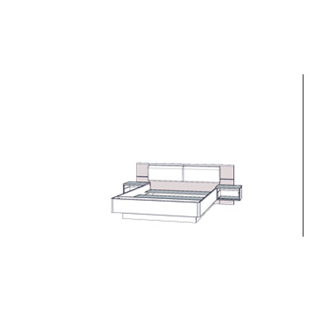 Pat Cu Noptiere Rondino, Dimensiune Saltea 140 x 190 Cm, Black Oak Mud Oak-01