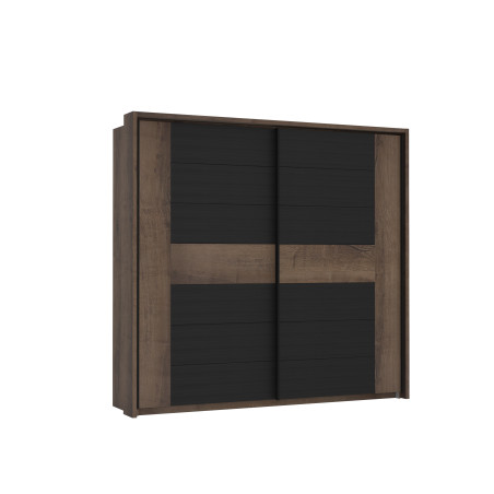 Dulap 2 Usi Culisante Rondino, Black Oak Si Mud Oak, 230.9 Cm-01