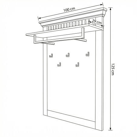 Cuier Saint Tropez Negru, Vopsit, 100 Cm-01