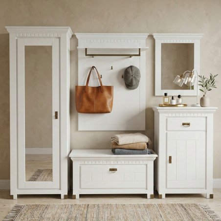 Comoda Cu 1 Usa Si 1 Sertar Saint Tropez Alb, Vopsit, 77.8 Cm-01