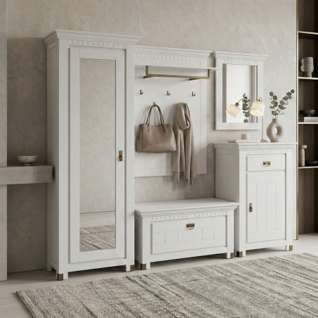 Rama Oglinda Saint Tropez Alb, Vopsit 70 Cm-01