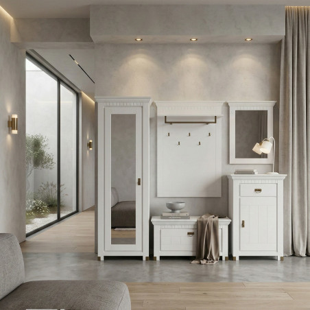 Rama Oglinda Saint Tropez Alb, Vopsit 70 Cm-01