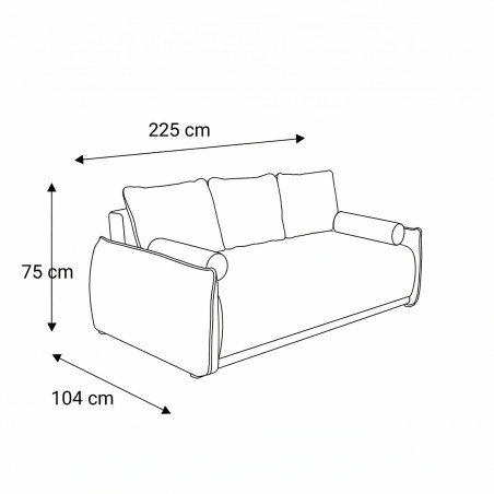 Canapea Extensibila Vida, 3 Locuri, Lada Depozitare, Verde, 225 Cm-01