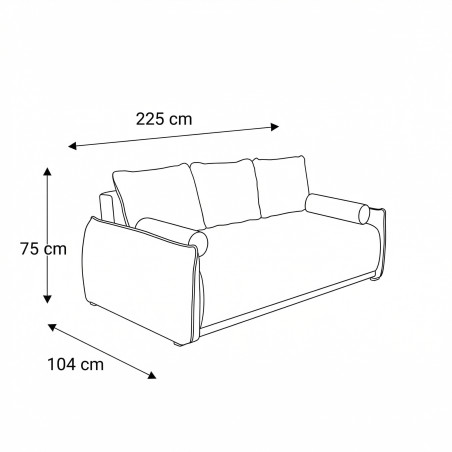 Canapea Extensibila Vida, 3 Locuri, Lada Depozitare, Roz, 225 Cm-01
