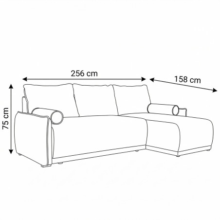 Coltar Extensibil Vida Interschimbabil Stanga/Dreapta, 5 Locuri, Lada Depozitare, Maro, 256 Cm-01