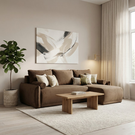 Coltar Extensibil Vida Interschimbabil Stanga/Dreapta, 5 Locuri, Lada Depozitare, Maro, 256 Cm-01